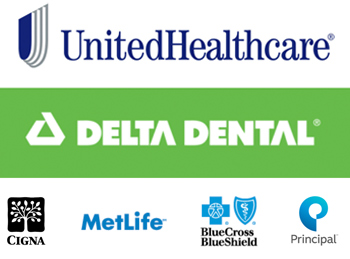 Dental insurance accepted at Avenue Dentistry, including Delta Dental, UnitedHealthcare, Cigna, MetLife, Blue Cross Blue Shield and Principal